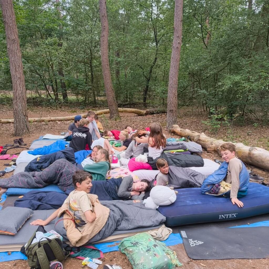 Buiten slapen op de laatste avond
